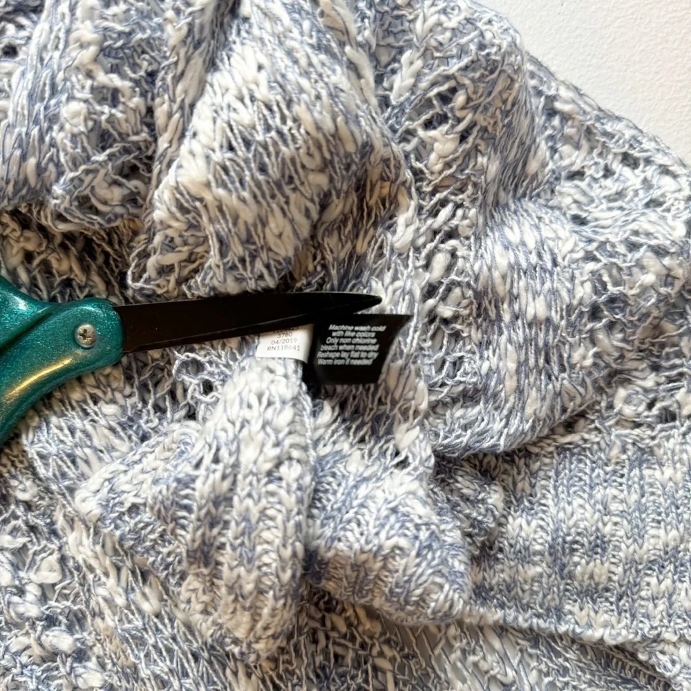 Lane Bryant Blue Fisherman’s Open Knit Front Cardigan Sweater Plus Size 14/16 - Picture 8 of 9